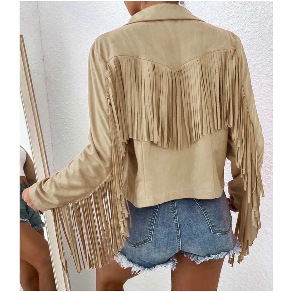 Western Open Front Fringe Boho Jacket - Picture 7 of 14
